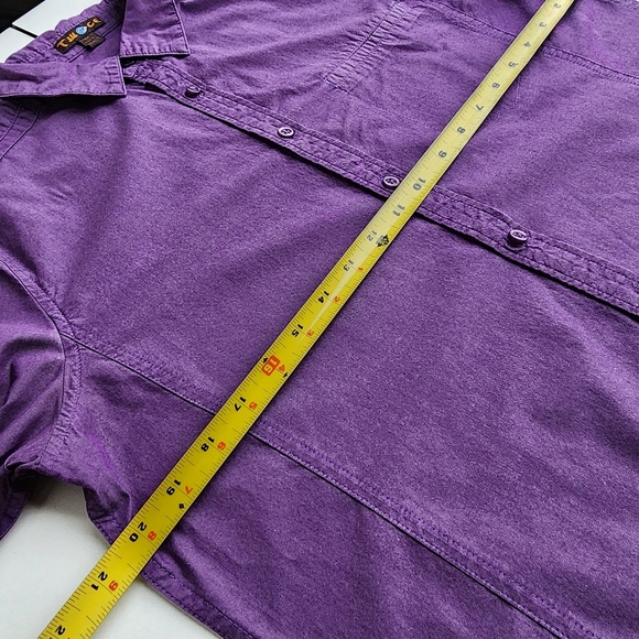 Twice Mens Long Sleeves Button Up Shirt Purple 100% Cotton Sz M - Picture 5 of 10